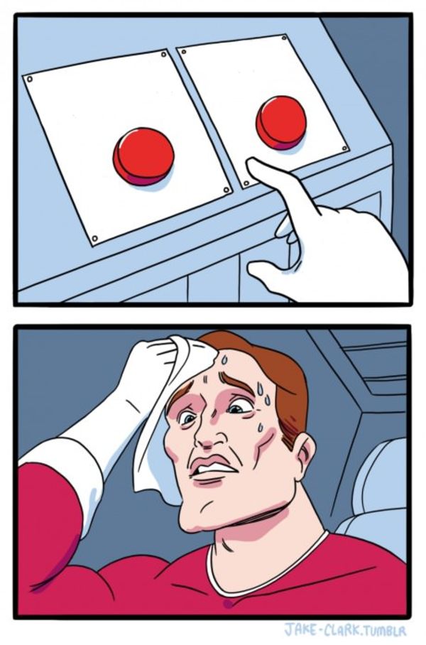 Two Buttons meme about Porter Road